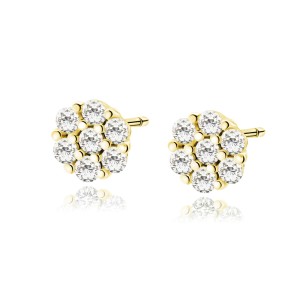 Cercei argint placati cu aur galben cu pietre DiAmanti Z1805EG_W-DIA (Argint 925‰ 1 g.)